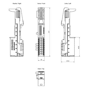 MODULO  BASE A0 BU15-P16+A0+2D 70043 6ES71936BP000DA0 